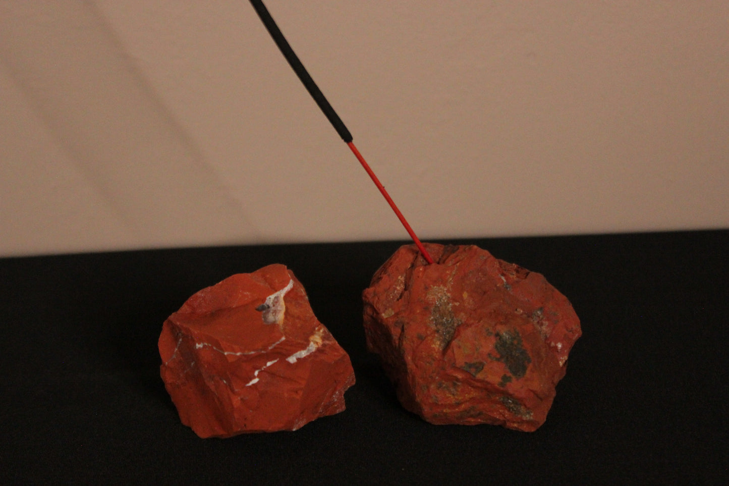 Red Jasper Crystal Incense Holder – Grounding & Calm