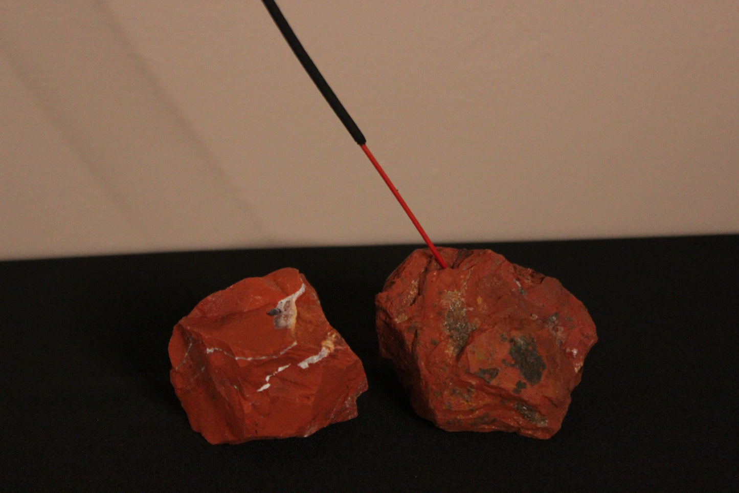 Red Jasper Crystal Incense Holder – Grounding & Calm