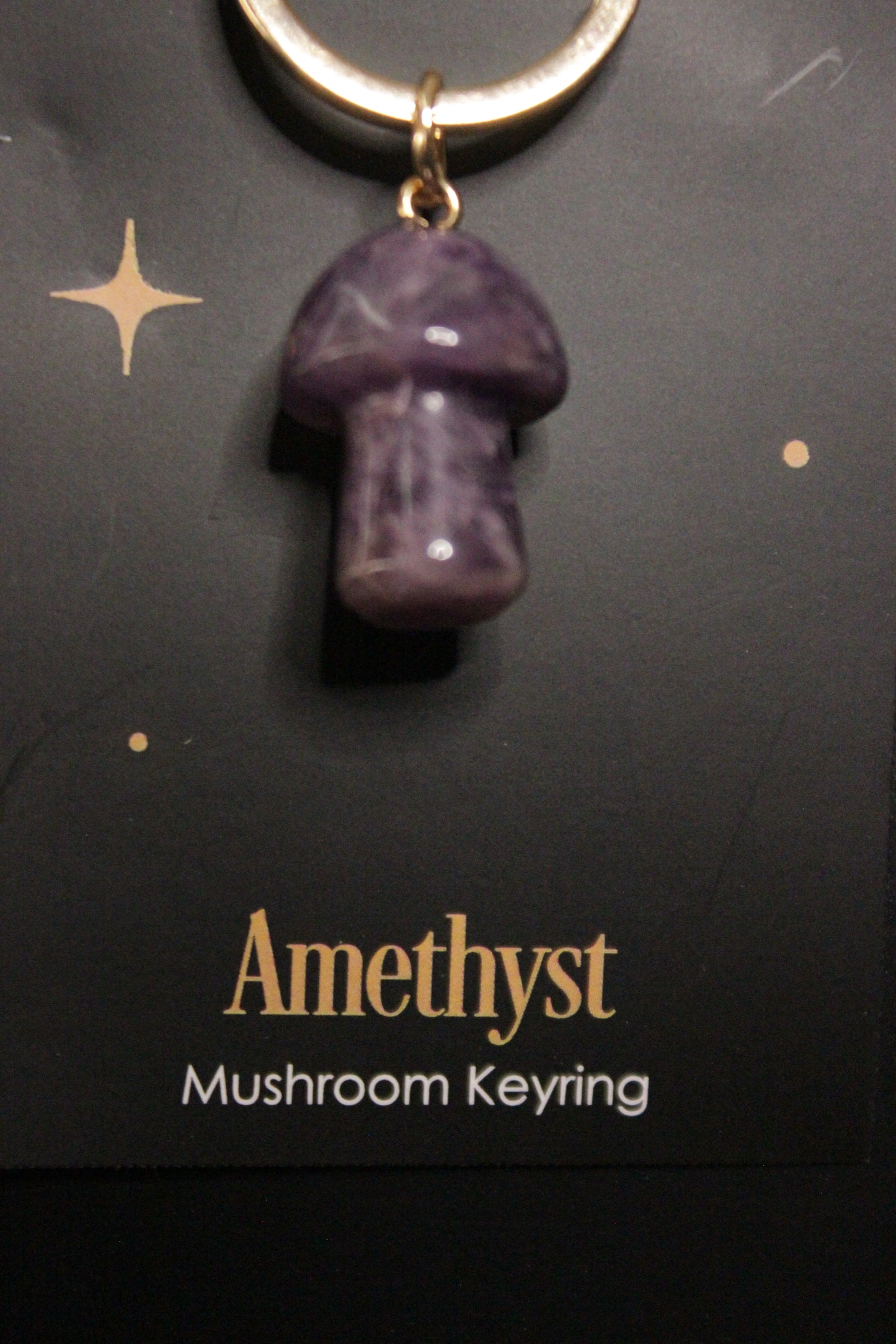 🌿 Gemstone Mushroom Keyrings