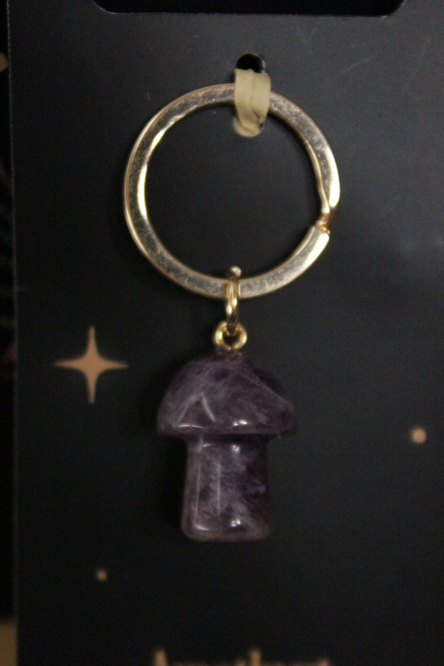 🌿 Gemstone Mushroom Keyrings